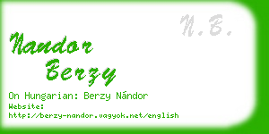 nandor berzy business card